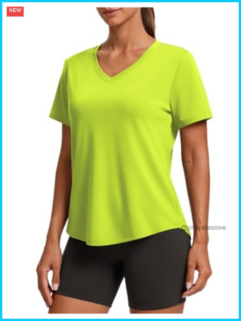 V Neck Workout Top Short Sleeve Quick Dry